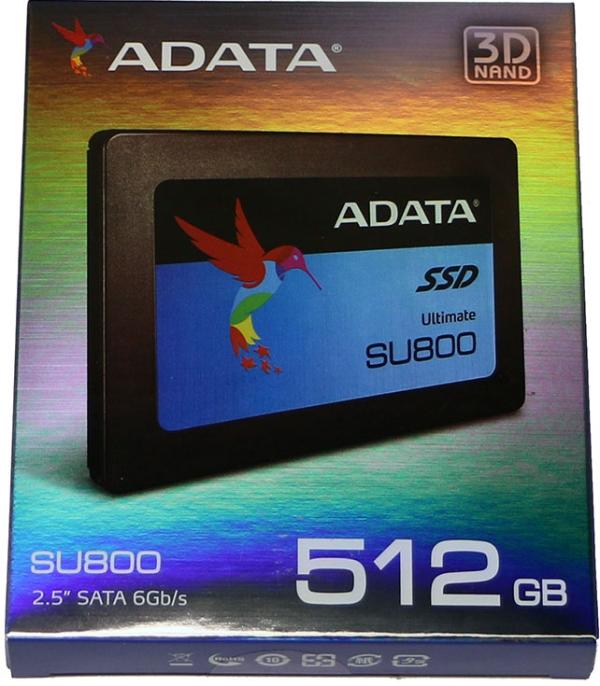Накопитель SSD 2.5" SATA  512GB A-Data Ultimate SU800 (ASU800SS-512GT-C), SATAIII, 3D TLC NAND, 560/520MB/s