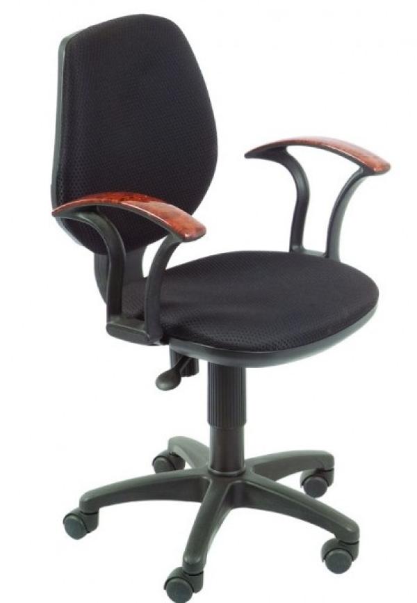 Кресло Buro CH 725AXSN/Black JP 15-2, черный, акрил, пружинно-винтовой механизм качания спинки BS, Т-образные подлокотники, крестовина-пластик, регулировка высоты сиденья - газлифт, до 120кг