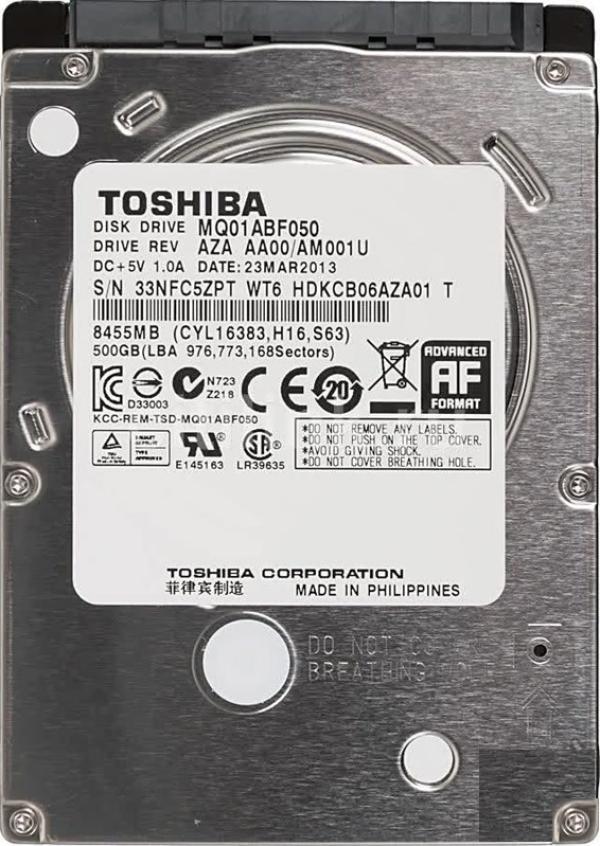 Жесткий диск 2.5" SATA  500GB Toshiba MQ01ABF050M, SATAIII, 5400rpm, 8MB cache, для ноутбука
