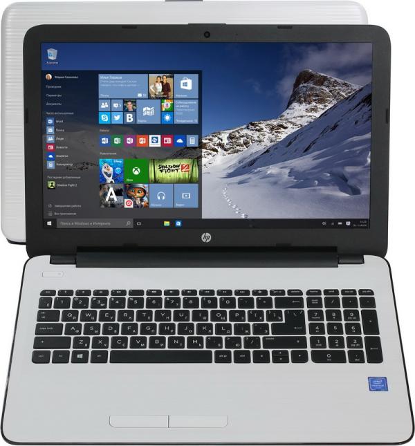 Ноутбук 15" HP 15-ay505ur (Y5K73EA), Pentium N3710 1.6 4GB 500GB R5 M430 2GB 2*USB2.0/USB3.0 LAN WFi BT HDMI камера SD 2.04кг W10 белый-черный