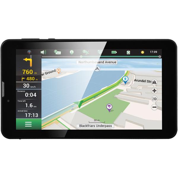 GPS навигатор автомобильный с GSM/GPRS Prestigio GeoVision Tour 2 (PGPS7797), 66 каналов, 8GB, ЖКД 7" 1024*600, SD-micro, USB2.0, сенсорный экран, Android 6, Навител, 188.4*108.2*10.6мм 280г