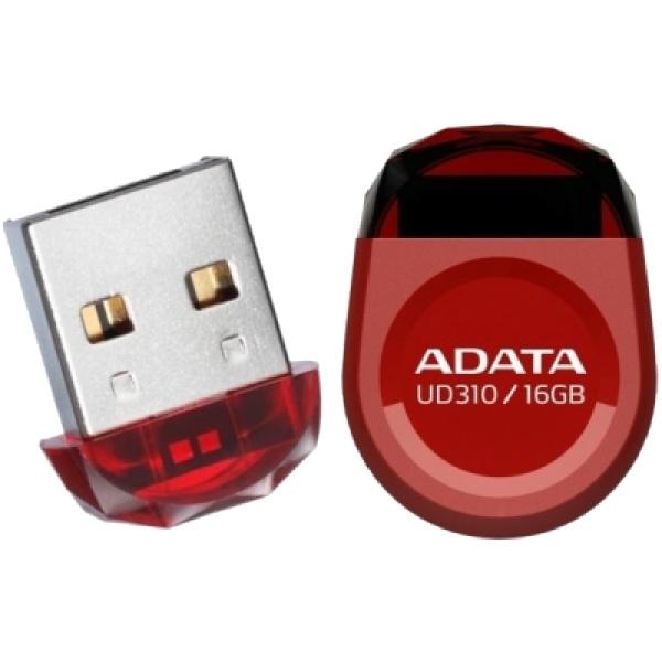 Флэш-накопитель USB2.0  16GB A-Data DashDrive Durable UD310 AUD310-16G-RRD, компактный, красный, брызгозащищенный, стильный дизайн