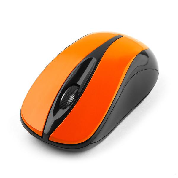 Мышь беспроводная оптическая Gembird MUSW-325, USB, 3 кнопки, колесо, FM 10м, 1000dpi, 1*AA, для ноутбука, оранжевый-черный