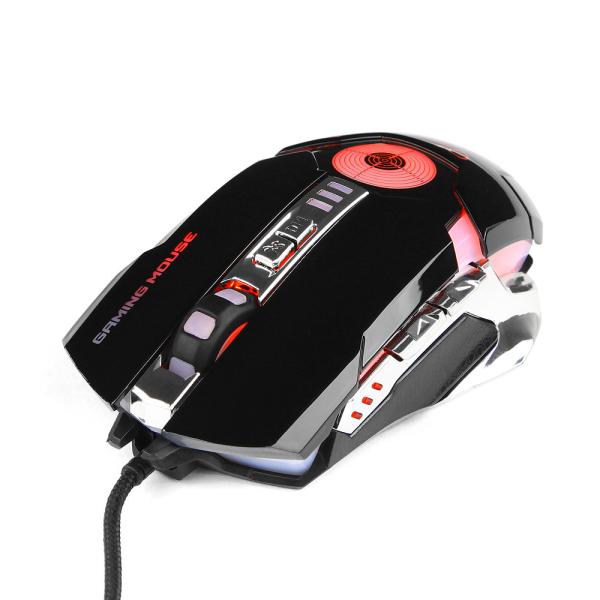 Мышь оптическая Gembird MG-530, USB, 7 кнопок, колесо, 3200/1600/1200/1000dpi, подсветка, программируемая, черный