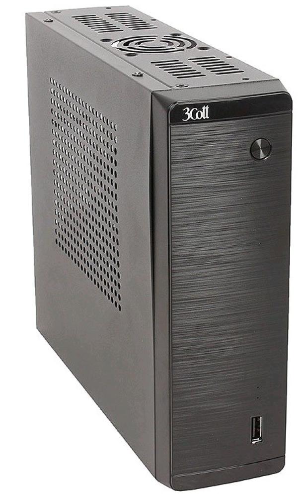 Корпус Mini-ITX Desktop 3Cott 3C-ITX500 "Evolution", 90Вт, 0(1)*2.5", Audio/2*USB2.0, без вентиляторов (3 места), черный