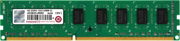 Оперативная память DIMM DDR3  4GB, 1333МГц (PC10600) Transcend TS512MLK64V3N, 1.5В, retail