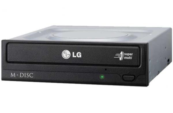 Привод DVD-RW LG GH24NSD0, SATA, DVD-Dual 8/8/12, DVD 24/24/6/8/24, DVD-RAM 5, CD 48/24/48, 1.5MB, M-Disc, черный