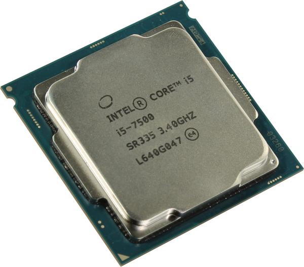 Процессор S1151 Intel Core i5-7500 3.4ГГц, 4*256KB+6MB, 8ГТ/с,Kaby Lake 0.014мкм, Quad Core, видео 1100МГц, 65Вт