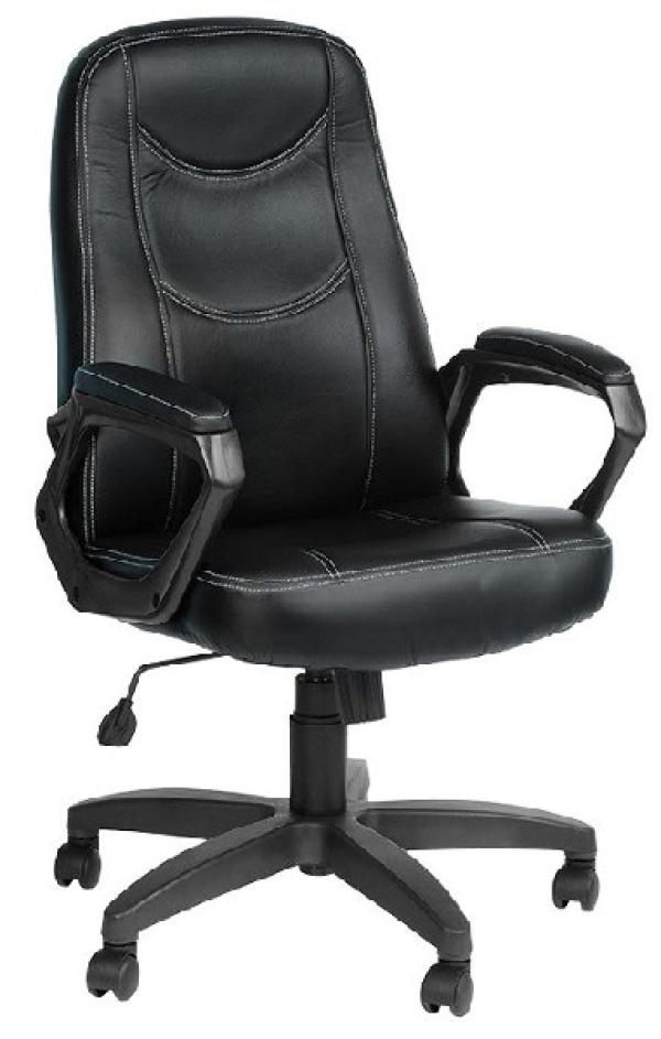 Кресло OLSS Амиго 511, черный, кожзаменитель, механизм качания TG, закругленные подлокотники, крестовина-пластик, регулировка высоты-газлифт, до 80кг