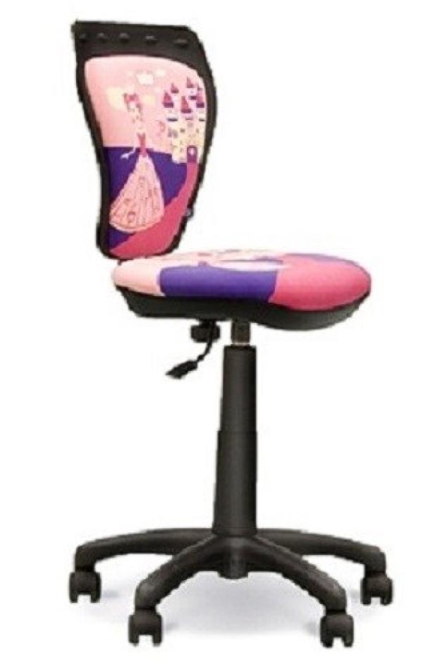 Кресло NS MINISTYLE GTS Princess Q, розовый с рисунком, акрил, без подлокотников, крестовина-пластик, регулировка высоты сиденья - газлифт, до 80кг