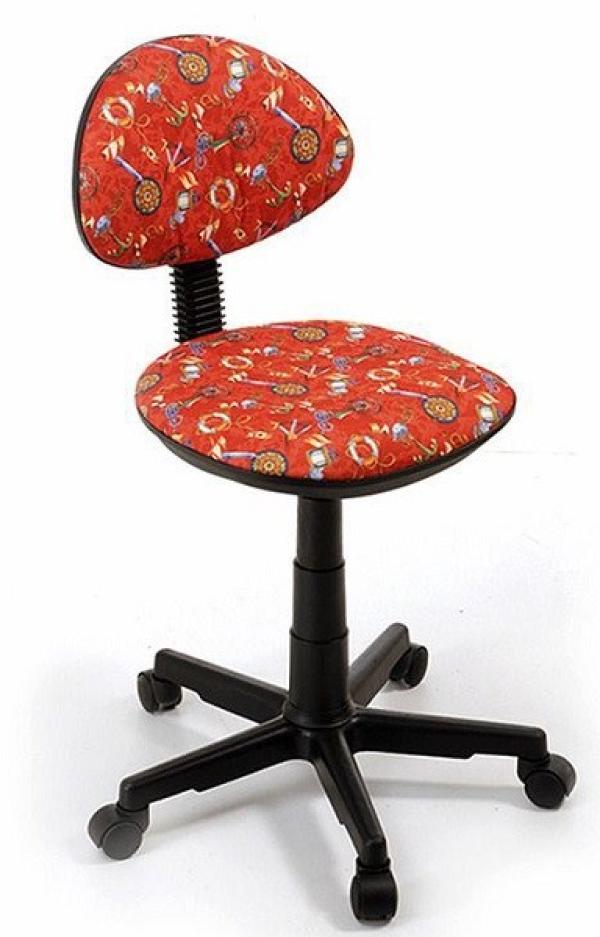Кресло OLSS Логика Т-45, акрил, красный с рисунком, без подлокотников, регулировка высоты сиденья - газлифт, до 80кг