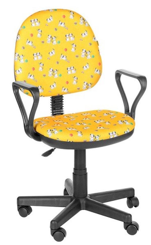 Кресло OLSS Регал Profi Самбо Т-27ЖЛ, акрил, желтый с рисунком, закругленные подлокотники, крестовина - пластик, регулировка высоты сиденья - газлифт, до 80кг