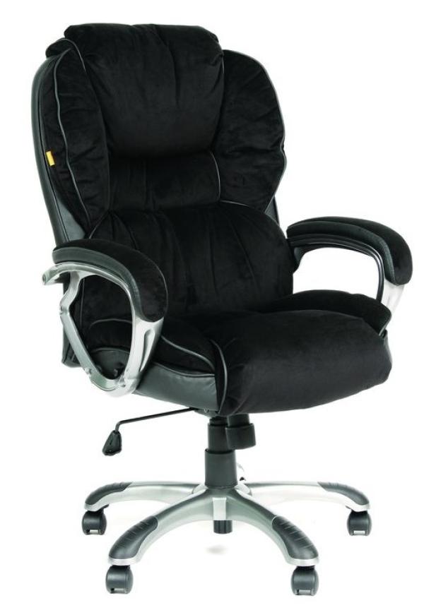 Кресло Chairman CH 434N, черный, микрофибра, механизм качания TG, эргономичный дизайн, подлокотники закругленные, крестовина-пластик, регулировка высоты сиденья - газлифт, до 120кг