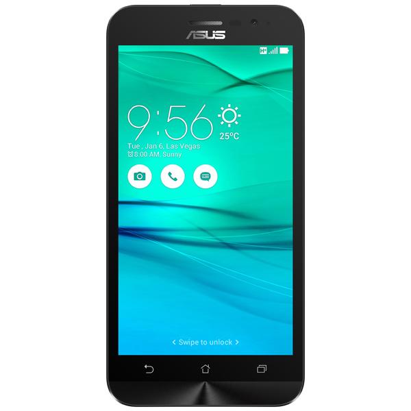 Смартфон ASUS ZenFone Go (ZB500KG-1A012RU), 4*1.2ГГц, 8GB, 5" 854*480, SDHC-micro, 3G, GPS, BT, WiFi, G-sensor, радио, 2 камеры 8/2Мпикс, Android 6, 70.85*143.7*11.25мм 150г, черный