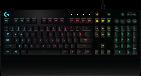 Клавиатура Logitech G213 Prodigy, USB, Multimedia 8 кнопок, подсветка, черный, влагозащищенная, 920-008092