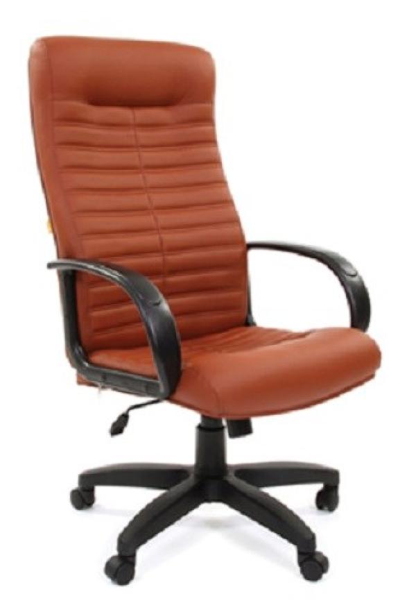 Кресло Chairman CH-480 LT, коричневый, экокожа Terra 111, эргономичное, механизм качания TG, подлокотники закругленные, крестовина-пластик, регулировка высоты сиденья-газлифт, до 120кг