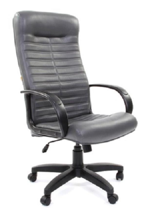 Кресло Chairman CH-480 LT, серый, экокожа Terra 117, эргономичное, механизм качания TG, подлокотники закругленные, крестовина-пластик, регулировка высоты сиденья-газлифт, до 120кг
