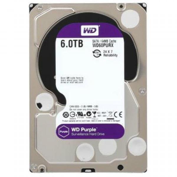 Жесткий диск 3.5" SATA 6TB WD Purple WD60PURX, SATAIII, IntelliPower, 64MB cache, AF