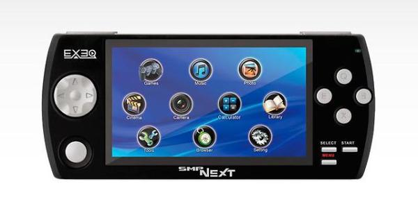 Игровая приставка портативная EXEQ SMP NEXT (MP-1008), 4GB, 4.3" 480*272, SD-micro, HDMI, USB2.0, фотоаппарат, плеер MP3, видеоплеер, 170*75*16мм 174г, черный