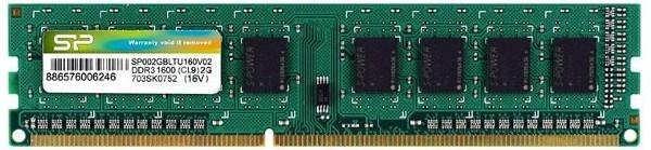 Оперативная память DIMM DDR3  2GB, 1600МГц (PC12800) Silicon Power SP002GBLTU160V02, retail