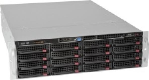 Сервер Dual S2011 Supermicro SC836E2-R800B, 2*Xeon Intel Xeon 8-Core E5-2665/ iC602/ 0(16) DDR4 ECC Reg/ 16*SATA RAID (0 1 5 10)/ 0(16)*3.5" SATA / 2GLAN/USB3.0/ 3U/2(2)*800Вт