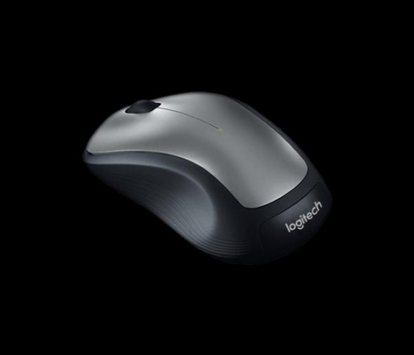 Мышь беспроводная лазерная Logitech M310 Wireless Mouse, USB, 3 кнопки, колесо, FM, 1*AA, портативный приемник, для ноутбука, черный-серый, 910-001679/003986