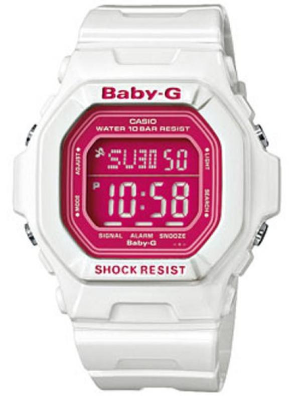 Часы наручные Casio Baby-G BG-5601-1ER, электронные, минеральное стекло, пластик, 10Бар, подсветка, секундомер, таймер, будильник, календарь, ударопрочный корпус, 43*40*12мм 38г, белый