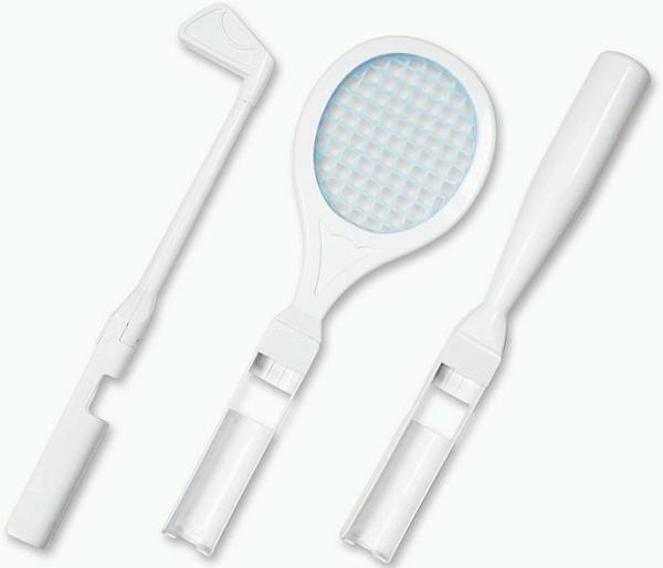 Набор для Wii Speed-Link Sportsracket Kit (SL-3430-SWT), клюшка для гольфа, бейсбольная бита, теннисная ракетка