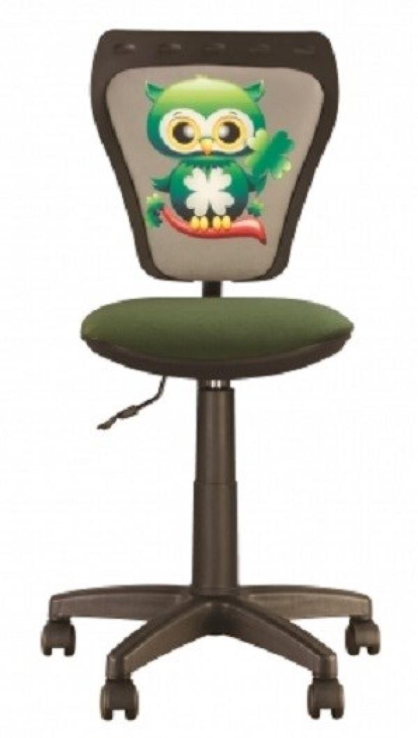 Кресло NS MINISTYLE GTS Sova, акрил, серый с рисунком, без подлокотников, крестовина-пластик, регулировка высоты сиденья - газлифт, до 80кг