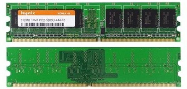 Оперативная память DIMM DDR2  512MB,  667МГц (PC5300) Hynix original, 1.8В