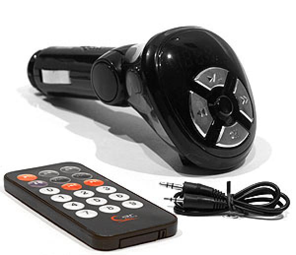 Плеер MP3  с радиопередатчиком для автомобиля AgeStar HS-C164R, USB, ID3tag RU, Mp3/WMA, вход Minijack, ЖКД, ПДУ, 40*40*110мм 38г, черный