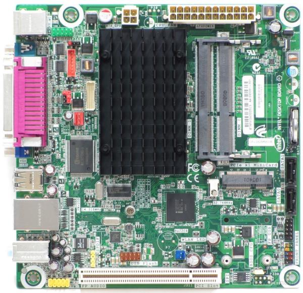 Материнская плата  с процессором Intel D525MWV, Intel Atom D525 1.8 Dual Core, iNM10, 2SO-DIMM DDR3 1066, PCI, PCI-E mini card, VGA, 2*SATAII, Звук 5.1, 4*USB2.0, COM, LAN1Gb, Mini-ITX