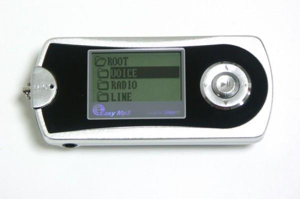 Плеер MP3 Флэш Easydisk EM706X, 256M, USB, FM радио, Диктофон, LCD, модуль памяти USB, 80*36*17мм, серебристый-черный, AAA, б/у