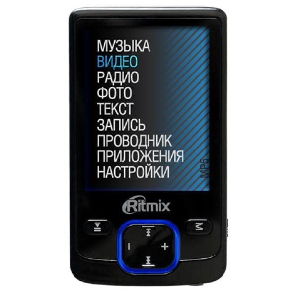 Плеер MP3/Видео Флэш Ritmix RF-7500, ЖК 2.4" 320*240 260тыс. цв., 2GB, AVI/MPEG4, считыватель карт памяти, USB2.0, запись аудио, FM радио, диктофон, аккумулятор, 10ч, 46*85*9мм 42г, черный