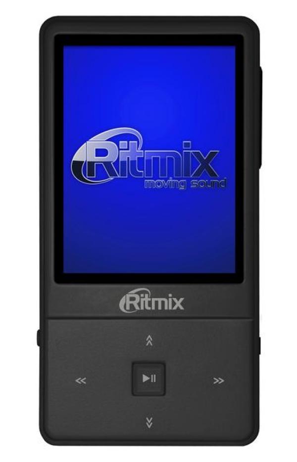 Плеер MP3/Видео Флэш Ritmix RF-7900 Black, ЖК 2.4" 320*240 260тыс.цв., 4GB, AVI/MPEG4, считыватель карт памяти, USB2.0, FM радио, камера, диктофон, динамик, аккумулятор, 10ч, 48*93*14мм 55г, черный