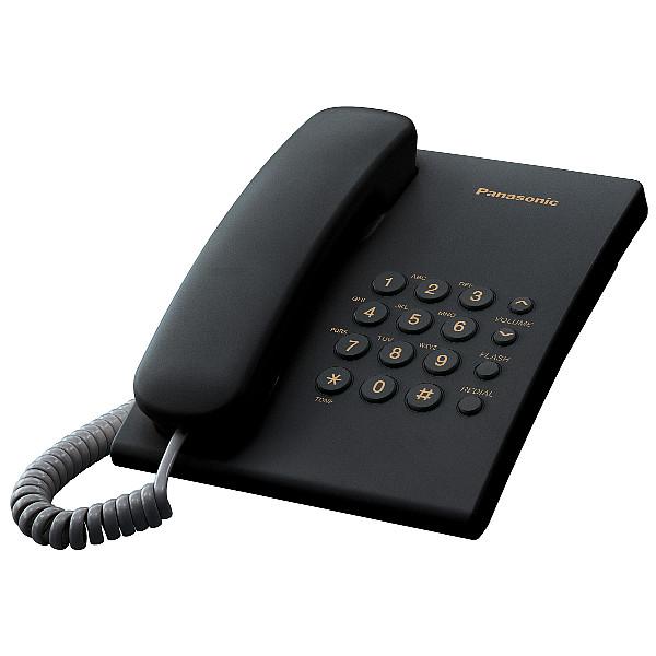 Телефон Panasonic KX-TS2350RUB(KX-T2350RUB), повтор, регулировка громкости звонка и динамика, возможность установки на стене, черный