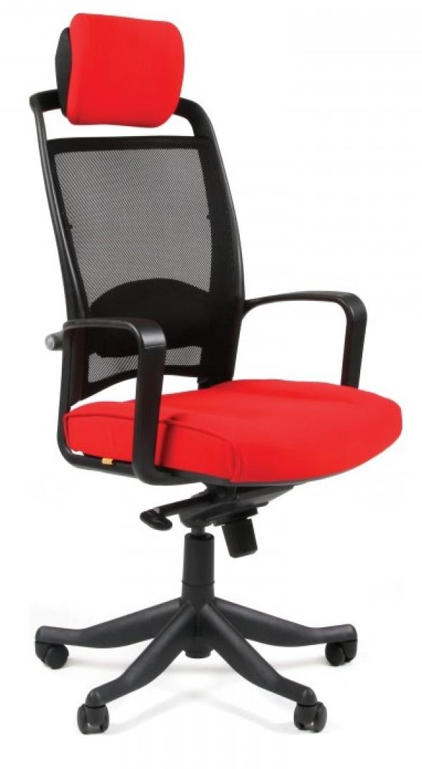 Кресло Chairman Е 283 26-22, красный, спинка - ткань-сетка, акрил, эргономичное, механизм качания MB, закругленные подлокотники, крестовина - пластик, регулировка высоты сиденья - газлифт, до 120кг