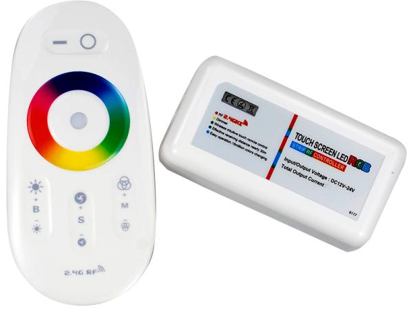 Контроллер RGB Ledpremium FT-WF25-3CH, 12/24В, 108/216Вт, RF, Wi-Fi, ПДУ 11 кнопок, сенсорный