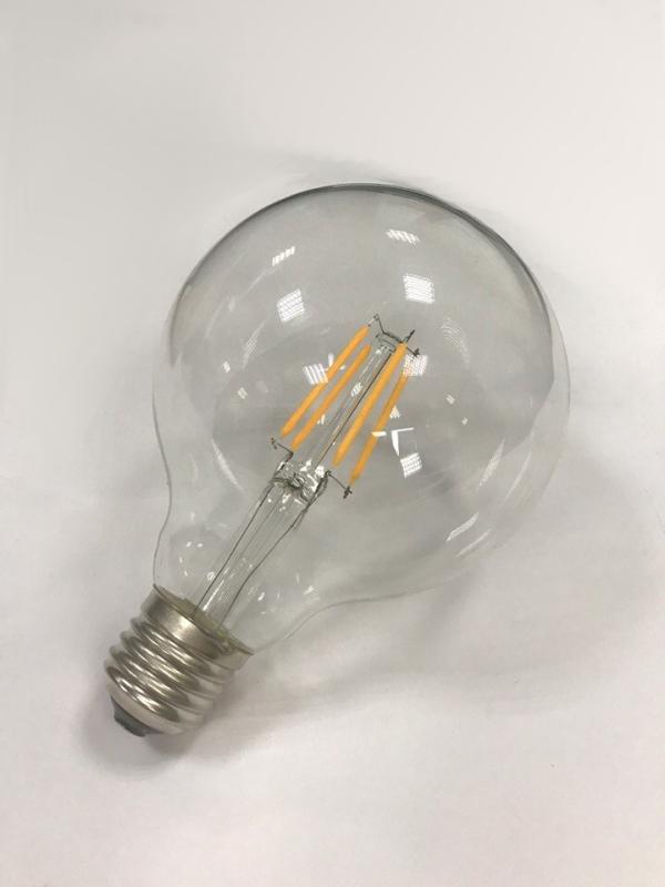 Лампа E27 светодиодная белая Эдисона Vintage Lumio Squirell Cage G 95 LED, винтажная, 4/40Вт, теплый белый, 2200К, 220..240В, 360Лм, 40000ч, шар, филамент, прозрачный, 95/145мм