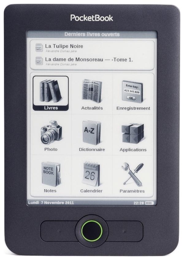 Электронная книга PocketBook Basic 611, 800МГц, 2GB, 6" 800*600, CHM/DOC/DjVu/FB2/HTML/PDF/TXT, SD-micro, Wi-Fi, USB2.0, Linux, 123*176*10мм 175г, темно-серый