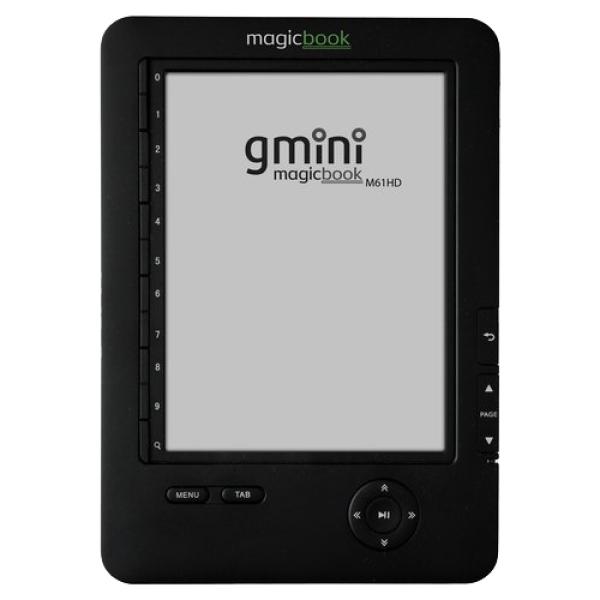 Электронная книга G-mini MagicBook M61HD, 400МГц, Flash 4GB, 6" 1024*768, DOC/FB2/HTML/PDF/TXT, SD, USB2.0, MP3 плеер, 131*184*11мм 220г, черный