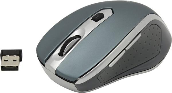 Мышь беспроводная оптическая Defender Safari MM-675 Nano Sky, USB, 6 кнопок, колесо, FM 8м, 1600/1200/800dpi, 2*AAA, для ноутбука, серый-синий