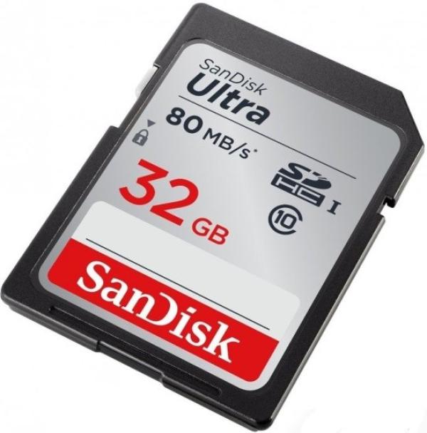 Карта памяти SDHC 32GB SanDisk Ultra SDSDUNC-032G-GN6IN, class 10, UHS-I U1