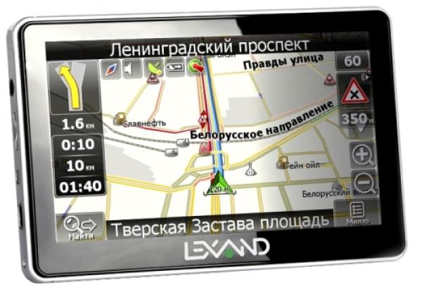 GPS навигатор автомобильный Lexand SL-5750, 64 канала, 2GB, ЖКД 5" 480*272, SD-micro, USB2.0, сенсорный экран, Li-Ion, Навител Навигатор 5, 131*85*13мм 165г