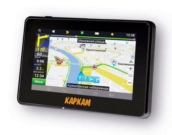 GPS навигатор автомобильный с видеорегистратором Каркам Атлас, 8GB, ЖКД 4.5" 854*480, WiFi, BT, SD-micro, USB2.0, сенсорный экран, камера 12Мп, Android, Навител Навигатор 7, 124*79*37мм 144г