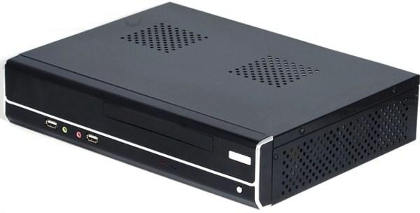 Корпус Mini-ITX Desktop NTS E-502, 200Вт, P4 24pin, 1*5.25" slim+0(1)*3.5", Audio/2*USB2.0, 1(1) вент., глянцевый черный