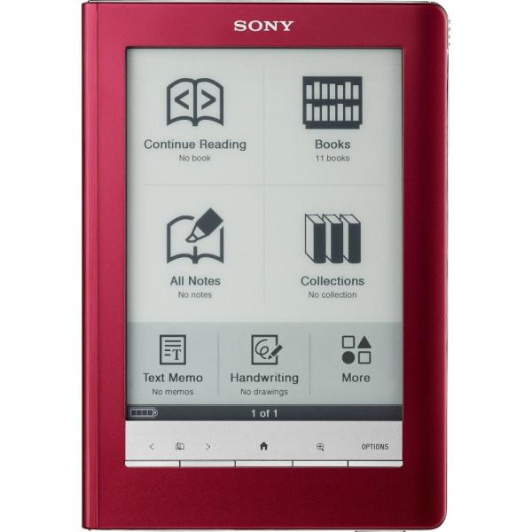 Электронная книга Sony Reader PRS-600 Touch Edition, Flash 512M, 6" 800*600, сенсорный, AAC/BBeB Book/BMP/DOC/EPUB/GIF/JPEG/Mp3/PDF/RTF/TXT, MS Pro Duo/SD, USB, MP3 плеер, 122*175*10мм 286г, красный