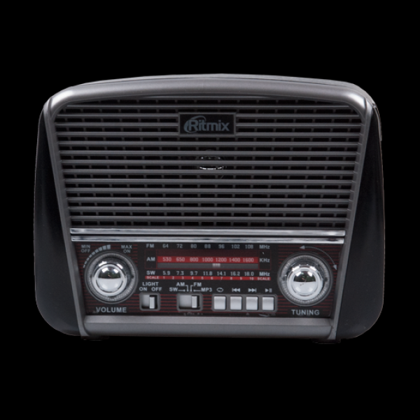Радиоприемник Ritmix RPR-065 GRAY, MP3/WMA, AM/FM/SW, USB2.0/SD/microSD, AUX, светодиодный фонарь, аккумулятор/D*2шт/220В, серый
