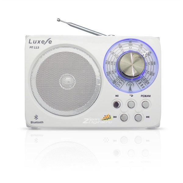 Радиоприемник Сигнал Luxele РП-113, MP3/WMA, AM/FM/SW, BT/USB2.0/SD/microSD, MiniJack, светодиодный фонарь, аккумулятор/D*3шт/220В, белый