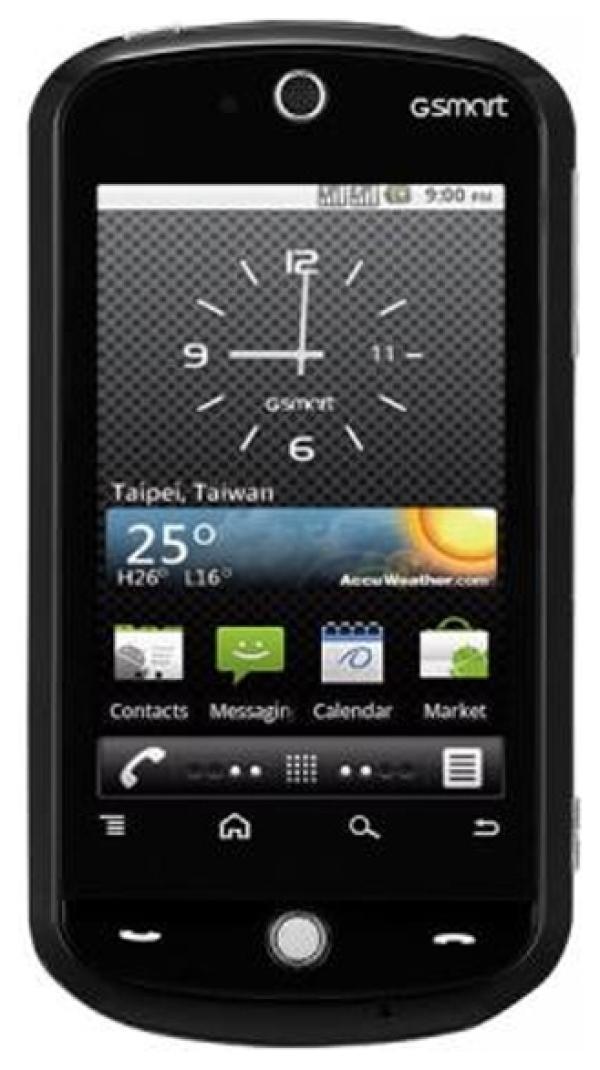 Смартфон 2*sim GIGABYTE G-smart G1310, Qualcomm 528МГц, 3.2" 320*480, SD-micro, GSM, BT, WiFi, G-sensor, FM радио, 5Мпикс, Android 2.2, 60*114*13мм 117г, 115/6.5ч, черный